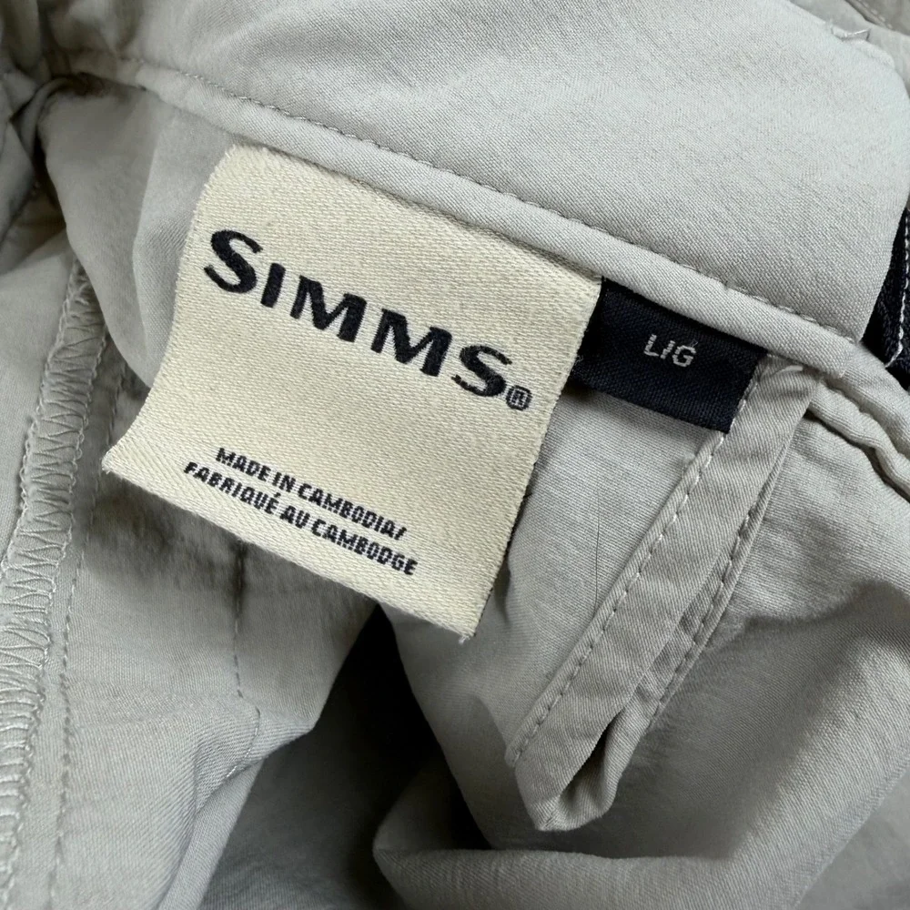 Simms Mens Large Tan Stretch Waist Quick Dry Fishing Wet Wading Shorts Hiking